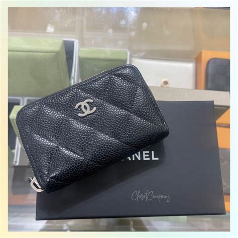 chanel 2.55 card holder|Chanel card holder zipped.